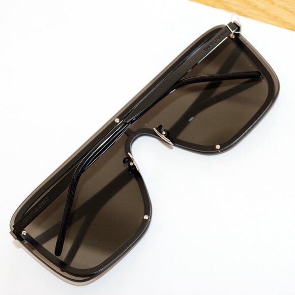 BNWT AW24 SAINT LAURENT PARIS BLACK SHIELD SUNGLASSES - Picture 3 of 6